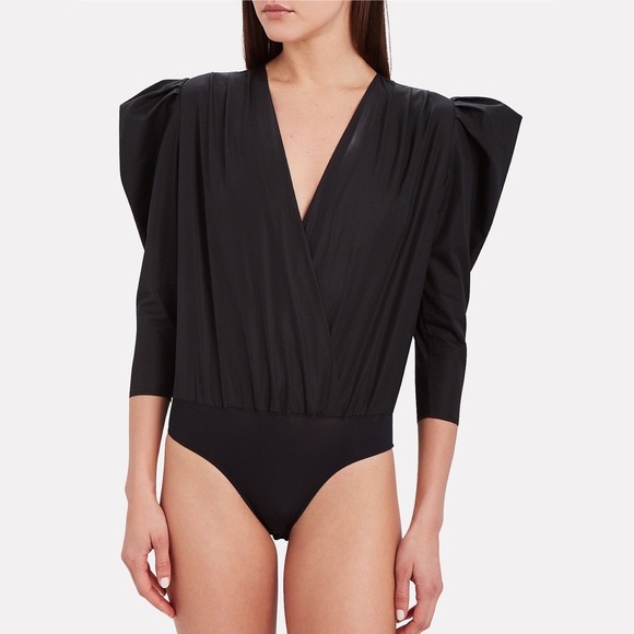 ZEYNEP ARCAY Puff Sleeve Wrap Bodysuit - Picture 1 of 8